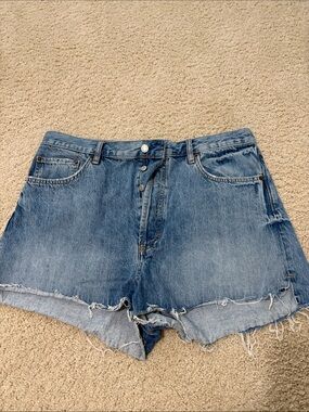 nuuds Light Blue Distressed Denim Shorts
